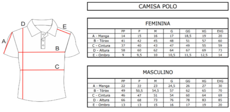 imagem com a grade de camisetas